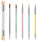VEGCOO Brosses de Ongle Art Ensemble Nail Art Brosse Éponge Double Tête Brosse Eponge Stylo à Dessin Couleur Perceuse à Deux Têtes (Multicolore 6 Pcs)