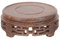 TOPBATHY Round Wooden Tray for Teapot, Flower Pot Display Stand, Chinese Style Wood Base for Teaware, Vases, Adornments, Brown, 4.13 X 4.13 X 1.57 Inches