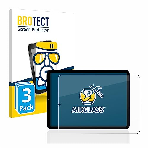 BROTECT Schutzglas für Apple iPad Air 5 2022 | (5. Gen.) 3 Stück Transparenter Displayschutz Made in Germany Schutzfolie Panzer Folie Glas 9H Einfache Montage Clear