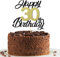 30th Birthday Cake Toppers,Black&Gold Glitter Cake Decorations,Happy 30th Cake Toppers for Men Women Birthday Themed Party,1PC