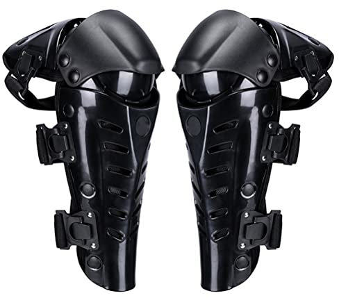HODAGES Rodilleras de Motocicleta Almohadillas de protección de Rodilla de Moto Motocross Racing Rodilleras Negras Protector de Pantorrilla (Color : Black) (Black)