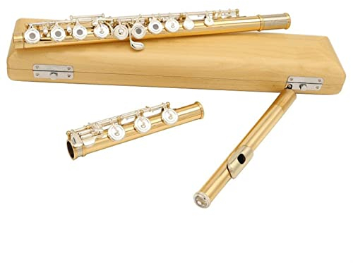 Flöte Französischer Stil Silber-Plattiertasten 85 Gold- Und Kupferlegierungskörpermaterial C-Tonflöten Querflöte