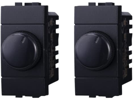2 Pezzi Dimmer Regolatore Compatibile Con Bticino Living Light (Nero)