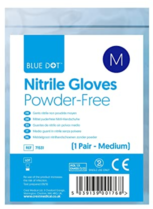 Blue Dot Powder Free Nitrile Gloves, X-Large