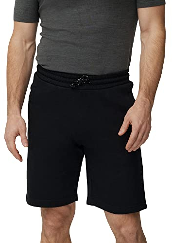 DANISH ENDURANCE Kurze Sportshorts aus Baumwolle, Sweatshorts mit Taschen, für Herren, Schwarz, L