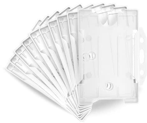 SafeHaven Lot de 10 porte-badges transparents rigides pour carte d'identité - 86 mm x 54 mm