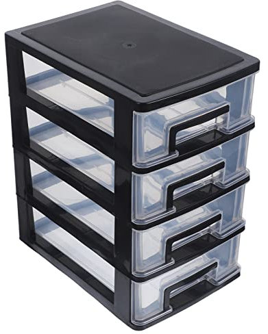 Angoily Cajoneras De Plastico Almacenaje, Torre De Almacenamiento Con 4 Cajones, Gabinete De Almacenamiento De Despensa De Transparente De Organizador De Maquillaje