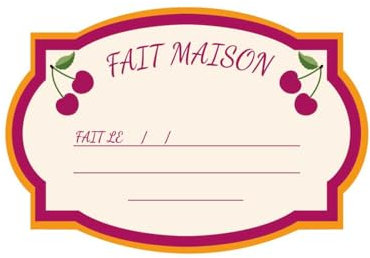 Lily cook, KP5711, Étiquettes pour bocaux x50, idéales pour épices et Condiments, en Papier résistant à l'humidité, Dimensions 65x65cm, Couleurs Rouge, Beige, Vert