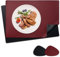NOSTHEART Tischsets Abwaschbar 2er Set, Platzsets Abwischbar Tischsets Leder Hitzebeständig rutschfest Platzdeckchen mit Untersetzer Tropfenförmig, Doppelseitigen Mit Randnähten, Schwarz Dunkelrot
