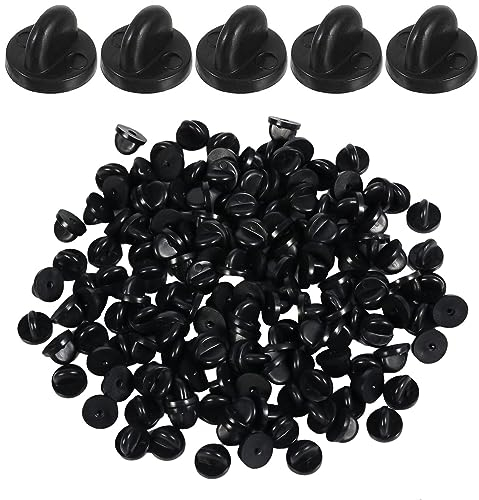 160 Stücke Anstecker Verschluss Gummi Pin Rücken Schmetterling Kupplung Krawatte Reißzwecken Brosche Lünette Rohlinge Basis Anstecknadel für Basteln DIY Schmuckherstellung(11,5 mm Durchmesser)