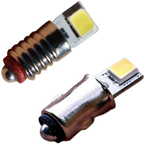 10x LED E5,5 oder MS4 10V-22V Modelleisenbahn Glühlampen Birnen Modellbahn AC DC (kaltweiß, MS4)