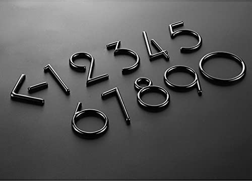 Türnummernaufkleber, Türnummern, 1 Stück, silberfarben, schwarz, Zahlen 0–9, Retro-Messing, digitale Wanddekoration, Villa, Hotel, DIY-Türschilder, Schlafsaal-Zimmernummer, Höhe: 6 cm (Farbe: Schwarz,