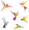 DECOWALL CDS2-9002 6 stück Kolibri Fensterbilder Vögel Fensteraufkleber Fenster Frühling Fensterdeko Vogelschlag schutz Fenstersticker Wiederverwendbare