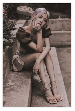 Kpop Poster Blackpink Rose Poster4 Leinwand Poster Schlafzimmer Dekor Sport Landschaft Büro Zimmer Dekor Geschenk ungerahmt 50 x 75 cm