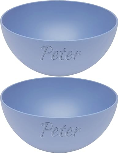 Magu 2x Personalisierte Müslischüssel Gravur 16cm mit Namen Biopolymer | Osternest Bio Kunststoff 100% Erdölfrei Schüssel - Individuelle Namensgravur 134062 Wasserblau