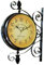 PRETYZOOM Doppelseitige Wanduhr Im Retro-Stil Eisen-metallgehäuse Geräuschlos 360 ° Drehbar Für Das Wohnzimmer
