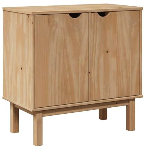 vidaXL Flurschrank, Beistellschrank mit Stauraum Türen, Sideboard für Flur, Kommode Schuhschrank Holzschrank Schrank, Massivholz Kiefer