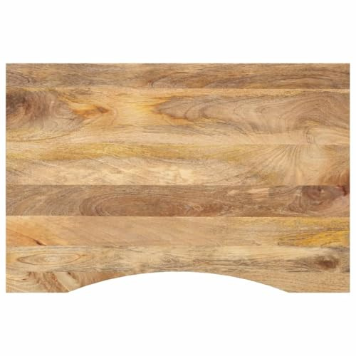 vidaXL Tablero de Escritorio con Curva Madera Mango Rugosa 80x60x2,5cm