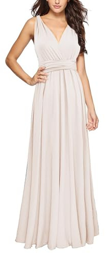 Generico Abito Avvolgente Abiti Lunghi Multiuso Convertibili Abiti per Damigelle Abiti per invitati a Matrimoni per Donne S XL Vestiti Elegante Firmati Abiti Cocktail Donna