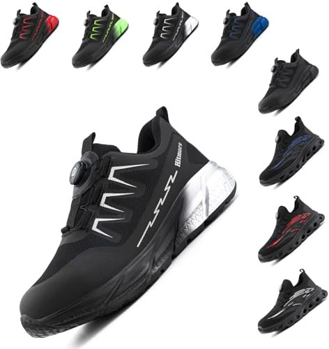 Loiston Arbeitsschuhe Herren Sicherheitsschuhe Damen Leicht Stahlkappenschuhe Stahlkappe Sport rutschfest Son-2 Grau EU42