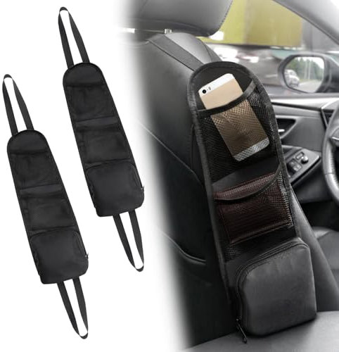 2 Stücke Generisch Autositz-Seitenorganisator, Multifunktionaler Camping Auto Organizer, Seitentasche Organizer für Autositze, Car Organizer fur Wohnmobil mit Mehreren Taschen für LKW, Van, SUV