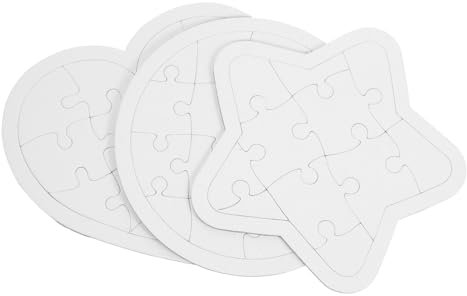 ifundom 6 Stück Puzzle laubsäge rätsel zabawki stymulujące rozwój laubsägen Set für DIY-Rätsel leer individuelle Rätsel Papier Weiß