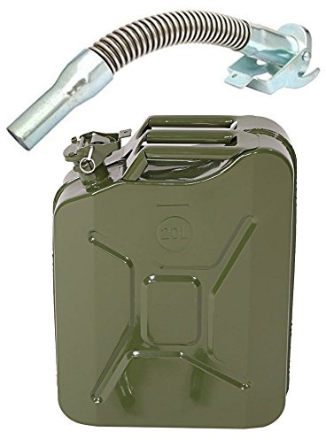 HOBBYZOO 20 L Metal Gas Can Fuel Tank Can Petrol Diesel Storage Can Portable with Flexible Spout, for Automobile Vehicle Off Road Emergency Supply, Green