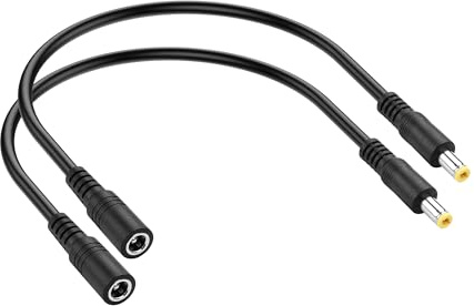 PNGKNYOCN DC 5.5 x 2.5mm Power Cable,2 Pack DC 5.5mm x 2.5mm Male to Female Power Extension Cable for Security Camera, LED Strip, CCTV IP Surveillance（0.3M） (5.5 x 2.5mm)