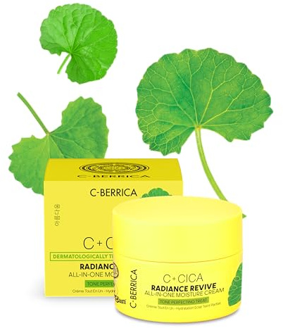 Natura Siberica CICA C-BERRICA Radiance Revive All-in-One Moisture Cream 50 ml – Tone Perfecting Gesichtscreme mit SPF Schutz, Centella & Vitamin C, feuchtigkeitsspendend, glättend
