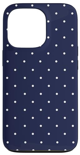 Navy Blue Polka Dots Aesthetic Polkadots Minimalist Women Hülle für iPhone 13 Pro