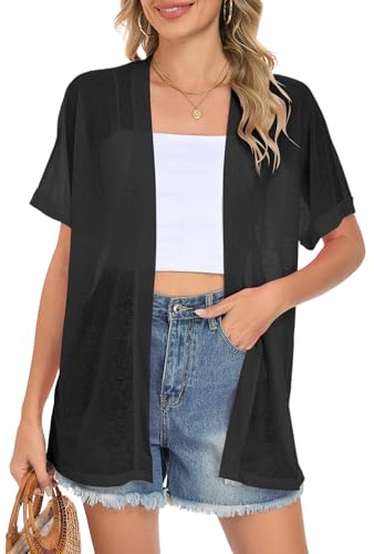 AUSELILY Damen Strickjacke Kurzarm Überwurf