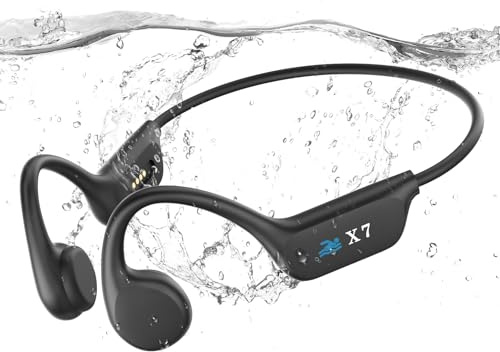 Cuffie Conduzione Ossea, Cuffie Nuoto per Piscina IP68, Auricolari Conduzione Ossea Bluetooth 5.4, Built-in MP3 32G Memoria, Auricolari Subacquee per il Surf, Nuoto, Corsa, Ciclismo