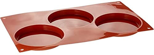 Silikomart SF042 Disco para Galletas Molde de Silicona h20mm, Ø103mm, Rojo