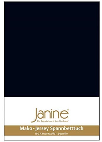 Janine Spannbetttuch 5007 Mako Jersey 180/200 bis 200/200 cm schwarz Fb. 98