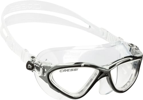 Cressi Unisex Schwimmbrille Planet, klar/schwarz/silber, one size, DE202650