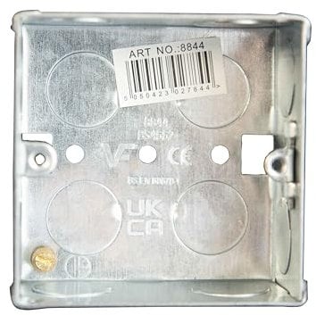 Dencon 1 Gang 35mm Metal Back Box Electrical Plug Socket Wall Box Electrics