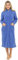Vestaglia da donna in pile taglie UK 10 a 26 vestaglia avvolgente tasche frontali con bottoni, Blu, 26-28