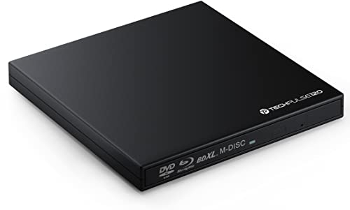 techPulse120 USB 3.0 3D Scrittore Lettore BDXL M-Disc Blu-Ray BD Masterizzatore Esterno Unità DVD Adattatore Burner SuperDrive per PC Laptop Notebook Ultrabook Computer Apple Macbook Pro Air