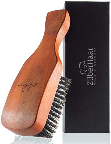 ZilberHaar - Cepillo para el cabello y la barba de los hombres - Cerdas de jabalí auténticas (duras) y madera de peral - Cuidado facial de los hombres - Todos los tipos de cabello y barba