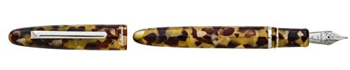 Esterbrook Füllfederhalter aus der Serie „Estie Tortoiseund aus schwarz-braunem Acryl mit verchromten Beschlägen mit einer Federstärke Mittel (M), E126-M, 14,99 cm (geschlossen)
