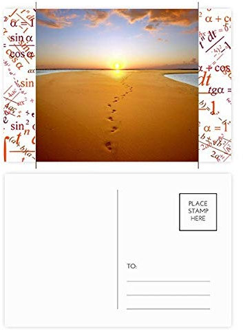 Postkarten-Set mit Fußabdruck, Motiv Sonnenuntergang, Seide, Kamel, Wüstenformel, 20 Stück