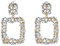 EVER FAITH Damen 6 Farben Groß Strass Kristall Quadrat Geometrische Statement Trapezförmige Ohrringe für Party Hochzeit Klar Gold-Ton