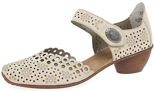 Rieker Pia Womens Open Court Shoes 37 EU Cream