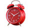 Cotchear - Sveglia a doppia campana, extra forte, con suoneria meccanica, guscio satinato, retroilluminazione, senza rumore, per casa, ufficio, colore: rosso