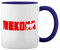 Nekoma High School Haikyuu Anime Weiße Tasse Mug mit blauem Felgen und Griff