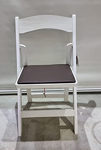 Destello S.L. Klappstuhl aus Holz, weiß, gepolstert, Schokoladenbraun, 77 x 44 x 43 cm