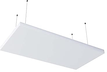 Horch Akustik Deckensegel, Schallabsorber zur Lärmreduktion, 60x120cm, Ohne Rahmen, Bezug: Schneeweiß (Vlies)