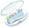 Baby Nail File, Electric Baby Nail Trimmer with LED Front Light, Safe and Quiet Baby Nail Clipper with 6 Grinding Heads for Newborn Infant Toddler Kids or Women (Blue)