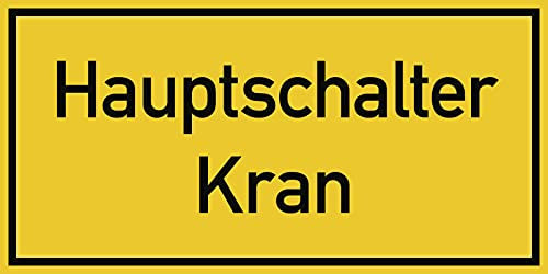 Hauptschalter Kran, Textschild, Alu, 200x100 mm