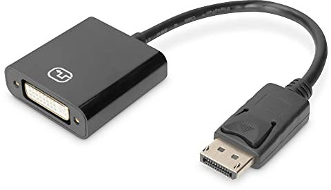 DIGITUS DisplayPort Adapterkabel - DP zu DVI (24+5) - Displayport 1.1a - Full HD 1080p/60Hz - 0,15m - Schwarz